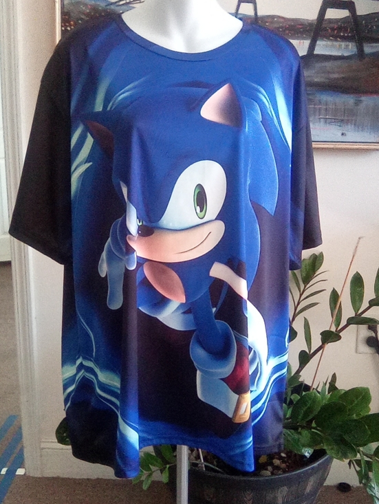 sonic hedgehog Tops - Sonic the Hedgehog Blue Aura Tee P2P 25" L 30" 3XL